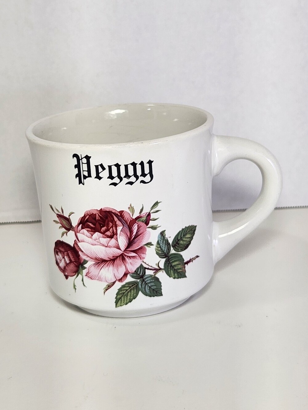 Vintage Papel Peggy Mug Floral Rose Flower Ceramic Coffee Cup Personalized